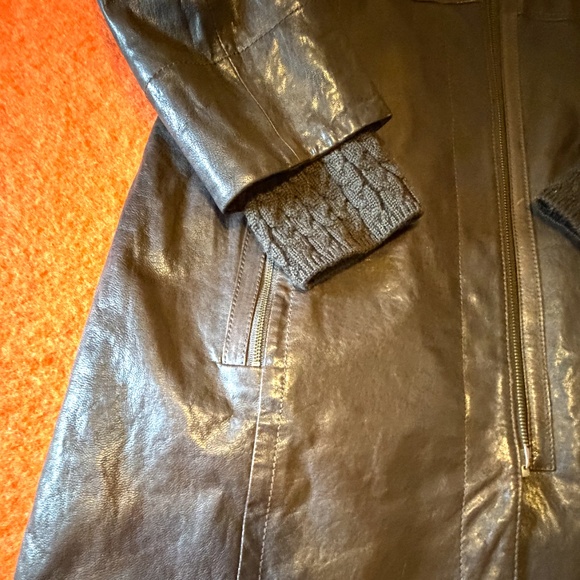 Vintage Danier chocolate brown full-length Italian leather coat NWOT - Picture 13 of 15